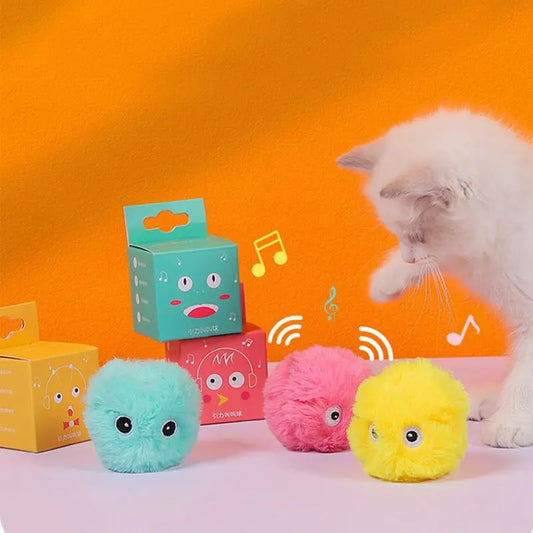 Smart Cat Toys Interactive Sound Ball Plush Electric Catnip Training