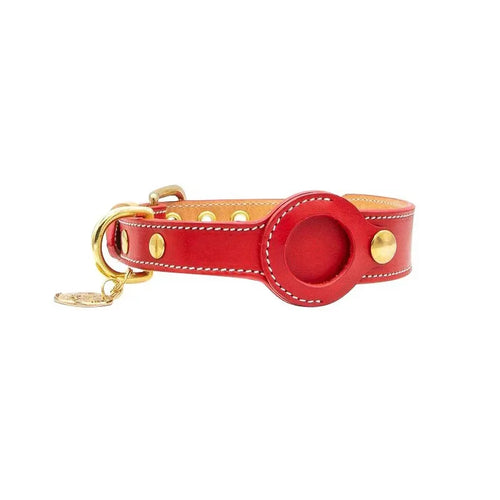 Genuine Leather Airtags Collar Puppy Medium Dog Anti-lost Pet Collar