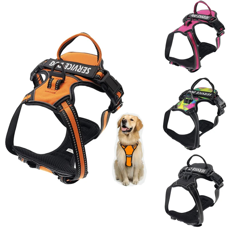 New Reflective Dog Harness Leash Adjustable Mesh Pet Collar Chest