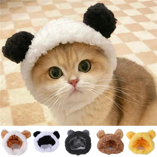 Funny Panda Hat for Pet, Warm Cap, New Year Party, Christmas Cosplay